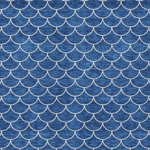 HomeRoots 5' Blue and Ivory Geometric Area Rug – Durable, Washable, Stylish for Indoor and Outdoor Spaces 5' X 8' 596178