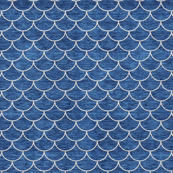 HomeRoots 5' Blue and Ivory Geometric Area Rug – Durable, Washable, Stylish for Indoor and Outdoor Spaces 5' X 8' 596178