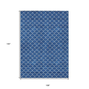 Homeroots 3' Stylish Beige And Ivory Geometric Washable Area Rug For Indoor And Outdoor Spaces, Durable Design 9' X 12' Polyester 596181