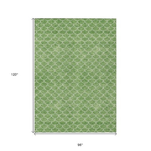 Homeroots 3' Stylish Beige And Ivory Geometric Washable Area Rug For Indoor And Outdoor Spaces, Durable Design 8' X 10' Polyester 596186