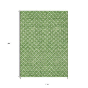 Homeroots 3' Stylish Beige And Ivory Geometric Washable Area Rug For Indoor And Outdoor Spaces, Durable Design 10' X 14' Polyester 596188