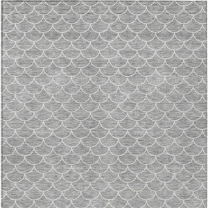 HomeRoots 5' Gray and Ivory Geometric Area Rug – Stylish, Washable, Stain-Resistant for Indoor & Outdoor Spaces 5' X 8' 596190