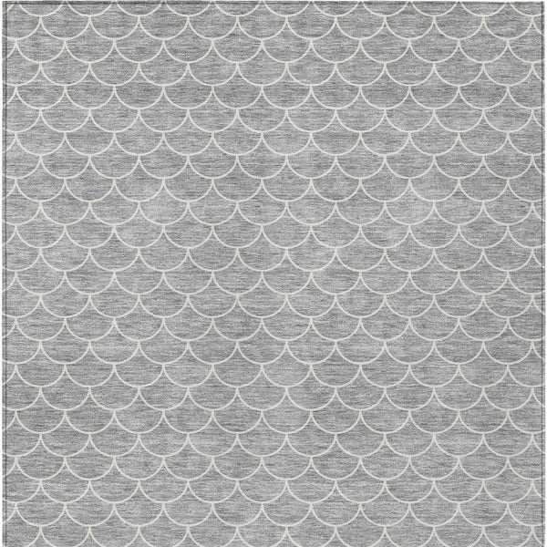 HomeRoots 5' Gray and Ivory Geometric Area Rug – Stylish, Washable, Stain-Resistant for Indoor & Outdoor Spaces 5' X 8' 596190