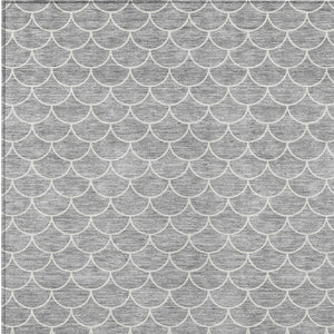 HomeRoots 5' Gray and Ivory Geometric Area Rug – Stylish, Washable, Stain-Resistant for Indoor & Outdoor Spaces 8' X 10' 596192