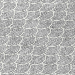 HomeRoots 5' Gray and Ivory Geometric Area Rug – Stylish, Washable, Stain-Resistant for Indoor & Outdoor Spaces 8' X 10' 596192