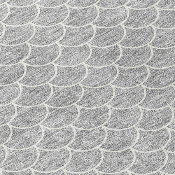 HomeRoots 5' Gray and Ivory Geometric Area Rug – Stylish, Washable, Stain-Resistant for Indoor & Outdoor Spaces 8' X 10' 596192