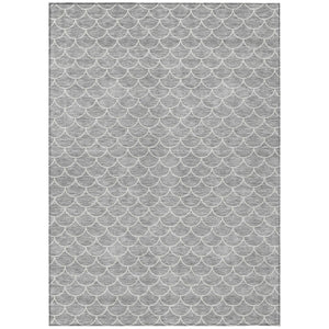 HomeRoots 5' Gray and Ivory Geometric Area Rug – Stylish, Washable, Stain-Resistant for Indoor & Outdoor Spaces 10' X 14' 596194