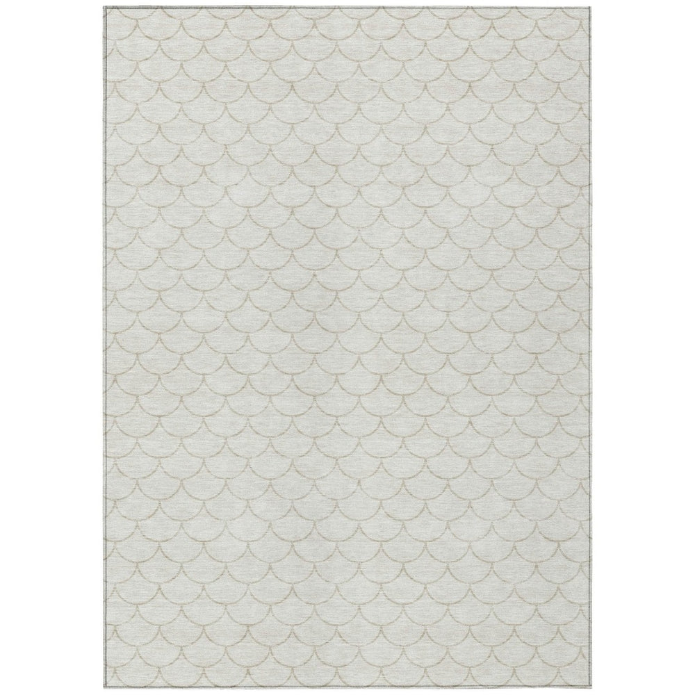 HomeRoots 5' Modern Ivory and Beige Geometric Indoor Outdoor Area Rug – Durable, Washable, Stylish & Versatile 5' X 8' 596196
