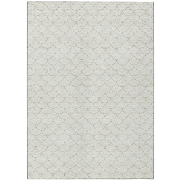 HomeRoots 5' Modern Ivory and Beige Geometric Indoor Outdoor Area Rug – Durable, Washable, Stylish & Versatile 10' X 14' 596200