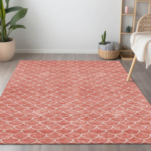 Homeroots 3' Stylish Beige And Ivory Geometric Washable Area Rug For Indoor And Outdoor Spaces, Durable Design 5' X 8' Polyester 596202