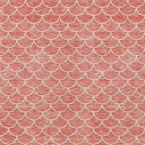 HomeRoots 5' Salmon and Ivory Geometric Area Rug - Stylish, Washable, Indoor/Outdoor Durability for Any Space 8' X 10' 596204