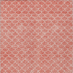 HomeRoots 5' Salmon and Ivory Geometric Area Rug - Stylish, Washable, Indoor/Outdoor Durability for Any Space 10' X 14' 596206