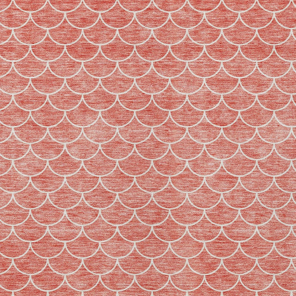 HomeRoots 5' Salmon and Ivory Geometric Area Rug - Stylish, Washable, Indoor/Outdoor Durability for Any Space 10' X 14' 596206