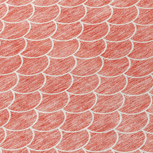 HomeRoots 5' Salmon and Ivory Geometric Area Rug - Stylish, Washable, Indoor/Outdoor Durability for Any Space 10' X 14' 596206