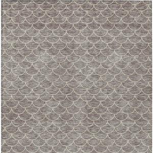 Homeroots 3' Stylish Beige And Ivory Geometric Washable Area Rug For Indoor And Outdoor Spaces, Durable Design 5' X 8' Polyester 596214