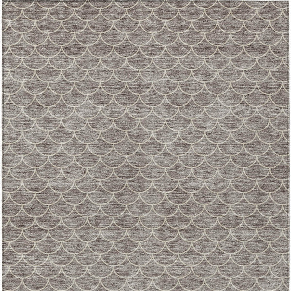 Homeroots 3' Stylish Beige And Ivory Geometric Washable Area Rug For Indoor And Outdoor Spaces, Durable Design 5' X 8' Polyester 596214