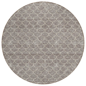 HomeRoots 5' Taupe and Beige Geometric Indoor Outdoor Area Rug - Stylish, Durable, and Washable for Any Space 8' Round 596215