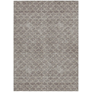 HomeRoots 5' Taupe and Beige Geometric Indoor Outdoor Area Rug - Stylish, Durable, and Washable for Any Space 8' X 10' 596216