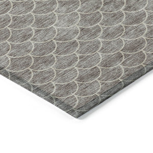 HomeRoots 5' Taupe and Beige Geometric Indoor Outdoor Area Rug - Stylish, Durable, and Washable for Any Space 8' X 10' 596216