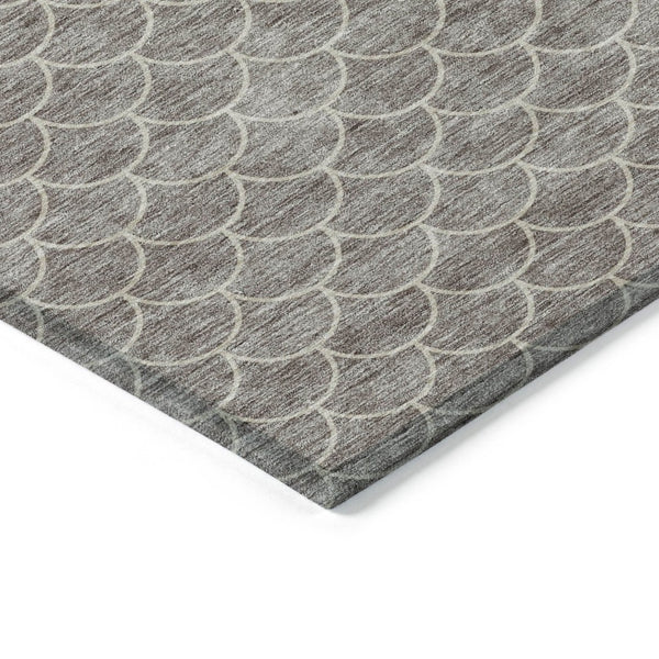 HomeRoots 5' Taupe and Beige Geometric Indoor Outdoor Area Rug - Stylish, Durable, and Washable for Any Space 8' X 10' 596216