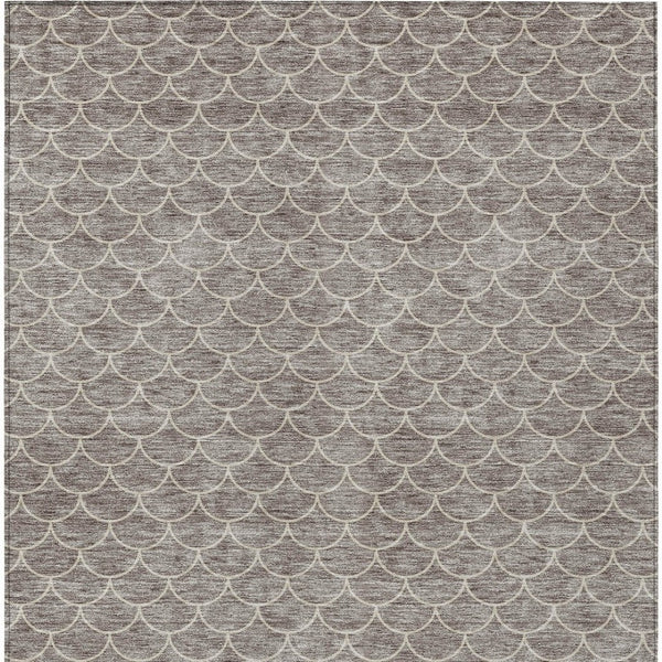HomeRoots 5' Taupe and Beige Geometric Indoor Outdoor Area Rug - Stylish, Durable, and Washable for Any Space 8' X 10' 596216