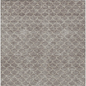 Homeroots 3' Stylish Beige And Ivory Geometric Washable Area Rug For Indoor And Outdoor Spaces, Durable Design 9' X 12' Polyester 596217