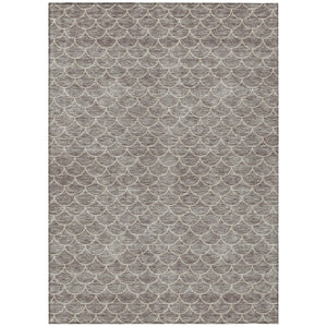 HomeRoots 9' X 12' Taupe and Beige Geometric Indoor-Outdoor Area Rug – Stylish, Durable, and Washable Design 596217