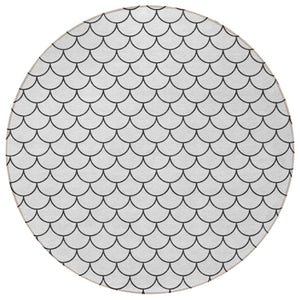 Homeroots 3' Stylish Beige And Ivory Geometric Washable Area Rug For Indoor And Outdoor Spaces, Durable Design 8' Round Polyester 596221