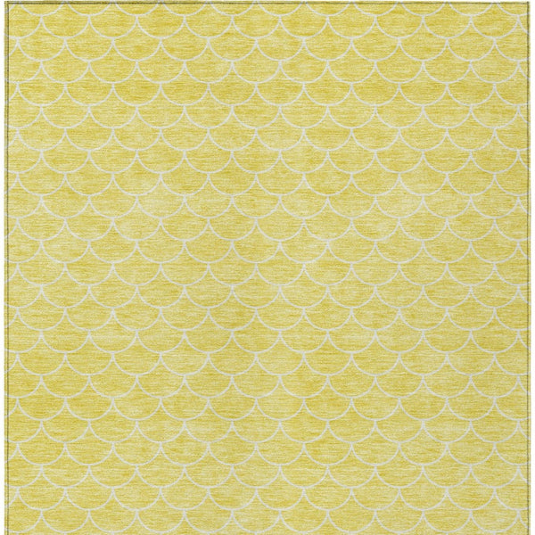 Homeroots 3' Stylish Beige And Ivory Geometric Washable Area Rug For Indoor And Outdoor Spaces, Durable Design 8' X 10' Polyester 596228