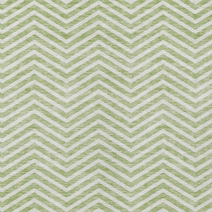 Homeroots 3' Artichoke Green Chevron Indoor Outdoor Area Rug - Stylish, Washable, Durable For High Traffic Areas 3' X 5' Polyester 596231