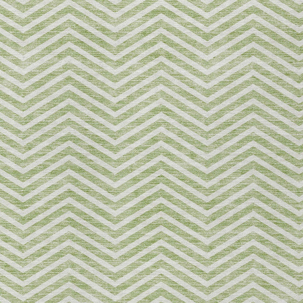 Homeroots 3' Artichoke Green Chevron Indoor Outdoor Area Rug - Stylish, Washable, Durable For High Traffic Areas 5' X 8' Polyester 596232