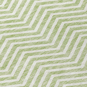 Homeroots 3' Artichoke Green Chevron Indoor Outdoor Area Rug - Stylish, Washable, Durable For High Traffic Areas 8' Round Polyester 596233