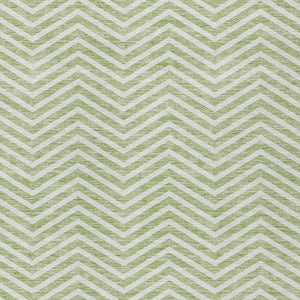 Homeroots 3' Artichoke Green Chevron Indoor Outdoor Area Rug - Stylish, Washable, Durable For High Traffic Areas 9' X 12' Polyester 596235
