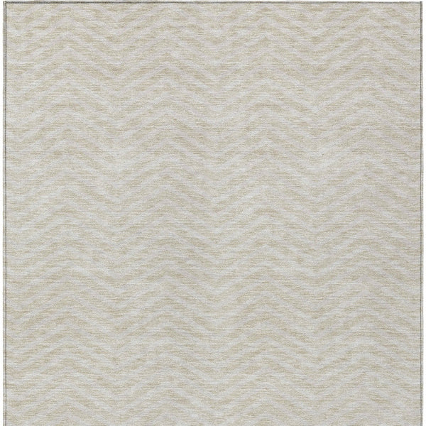 Homeroots 3' Artichoke Green Chevron Indoor Outdoor Area Rug - Stylish, Washable, Durable For High Traffic Areas 3' X 5' Polyester 596237