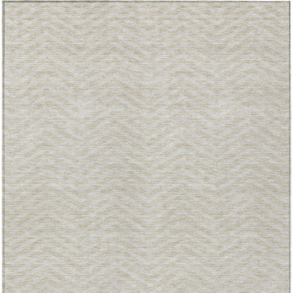 Homeroots 3' Artichoke Green Chevron Indoor Outdoor Area Rug - Stylish, Washable, Durable For High Traffic Areas 5' X 8' Polyester 596238