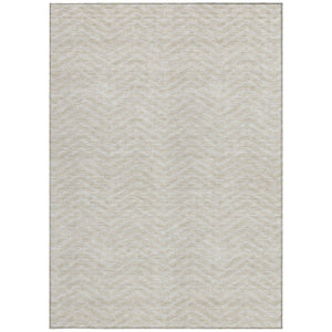 Homeroots 3' Artichoke Green Chevron Indoor Outdoor Area Rug - Stylish, Washable, Durable For High Traffic Areas 8' X 10' Polyester 596240