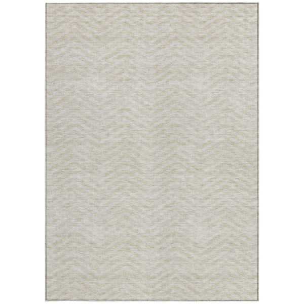 Homeroots 3' Artichoke Green Chevron Indoor Outdoor Area Rug - Stylish, Washable, Durable For High Traffic Areas 8' X 10' Polyester 596240