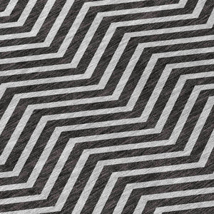 Homeroots 3' Artichoke Green Chevron Indoor Outdoor Area Rug - Stylish, Washable, Durable For High Traffic Areas 5' X 8' Polyester 596244