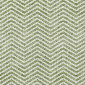 Homeroots 3' Artichoke Green Chevron Indoor Outdoor Area Rug - Stylish, Washable, Durable For High Traffic Areas 10' X 14' Polyester 596266
