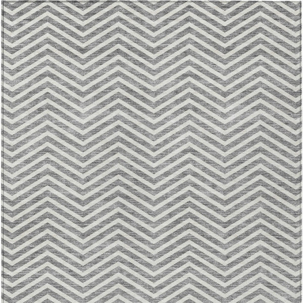 Homeroots 3' Artichoke Green Chevron Indoor Outdoor Area Rug - Stylish, Washable, Durable For High Traffic Areas 9' X 12' Polyester 596271
