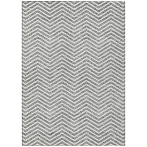 Homeroots 3' Artichoke Green Chevron Indoor Outdoor Area Rug - Stylish, Washable, Durable For High Traffic Areas 10' X 14' Polyester 596272