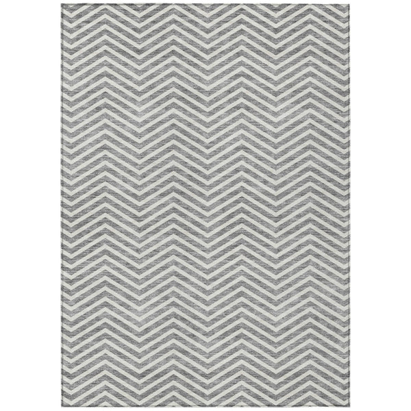 Homeroots 3' Artichoke Green Chevron Indoor Outdoor Area Rug - Stylish, Washable, Durable For High Traffic Areas 10' X 14' Polyester 596272