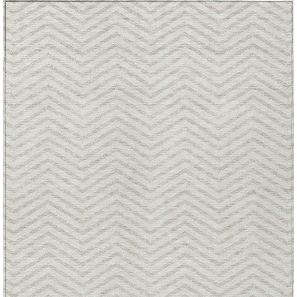 Homeroots 3' Artichoke Green Chevron Indoor Outdoor Area Rug - Stylish, Washable, Durable For High Traffic Areas 3' X 5' Polyester 596273