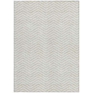 Homeroots 3' Artichoke Green Chevron Indoor Outdoor Area Rug - Stylish, Washable, Durable For High Traffic Areas 8' X 10' Polyester 596276