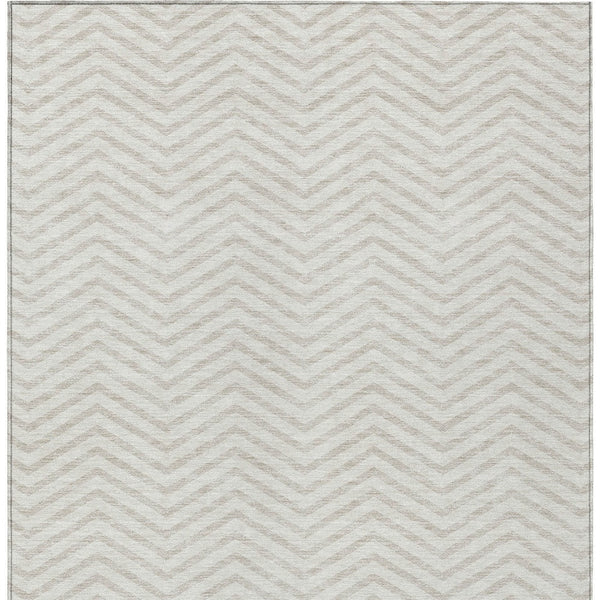 Homeroots 3' Artichoke Green Chevron Indoor Outdoor Area Rug - Stylish, Washable, Durable For High Traffic Areas 8' X 10' Polyester 596276