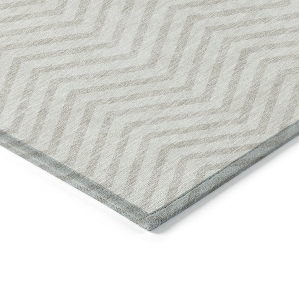 Homeroots 3' Artichoke Green Chevron Indoor Outdoor Area Rug - Stylish, Washable, Durable For High Traffic Areas 10' X 14' Polyester 596278