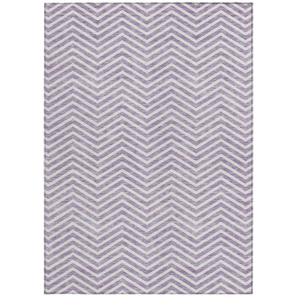 Homeroots 3' Artichoke Green Chevron Indoor Outdoor Area Rug - Stylish, Washable, Durable For High Traffic Areas 9' X 12' Polyester 596283