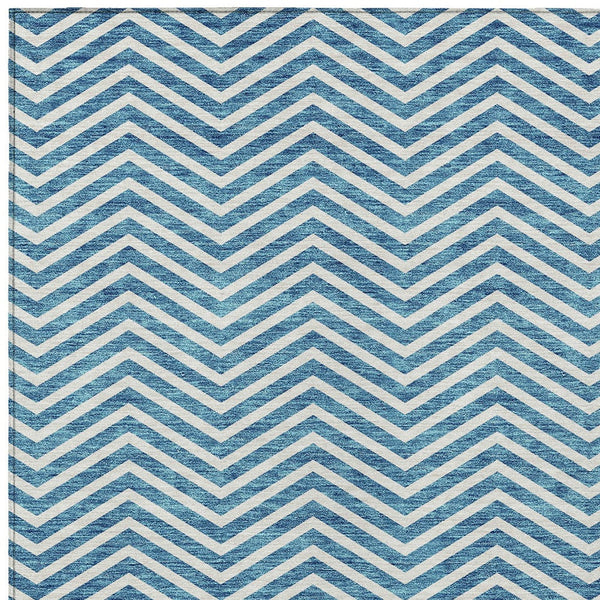 Homeroots 3' Artichoke Green Chevron Indoor Outdoor Area Rug - Stylish, Washable, Durable For High Traffic Areas 3' X 5' Polyester 596291