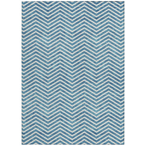 Homeroots 3' Artichoke Green Chevron Indoor Outdoor Area Rug - Stylish, Washable, Durable For High Traffic Areas 5' X 8' Polyester 596292