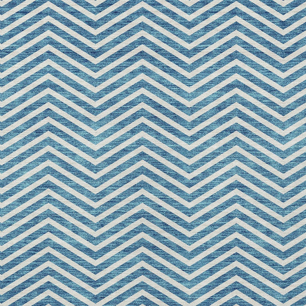 Homeroots 3' Artichoke Green Chevron Indoor Outdoor Area Rug - Stylish, Washable, Durable For High Traffic Areas 8' X 10' Polyester 596294